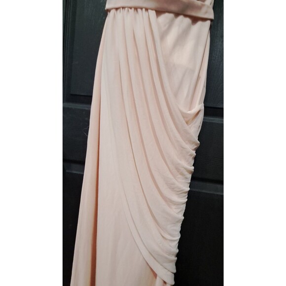 DAVID'S BRIDAL Pink Mesh Grecian Inspired Draped Formal Dress Gown SZ: 8 - Picture 7 of 16